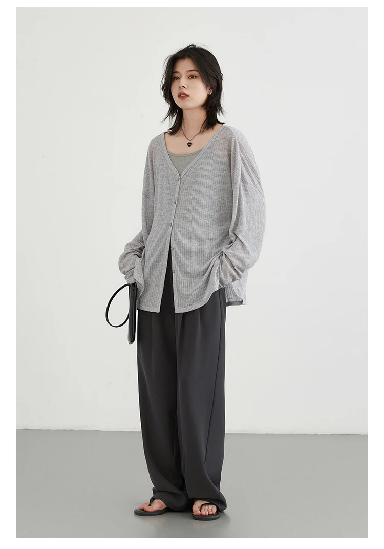 CHIC VEN Women's Cardigan New V-neck Long Sleeved Female Shirt Female Jumpers Sun Protection Woman Top Spring Summer 2026