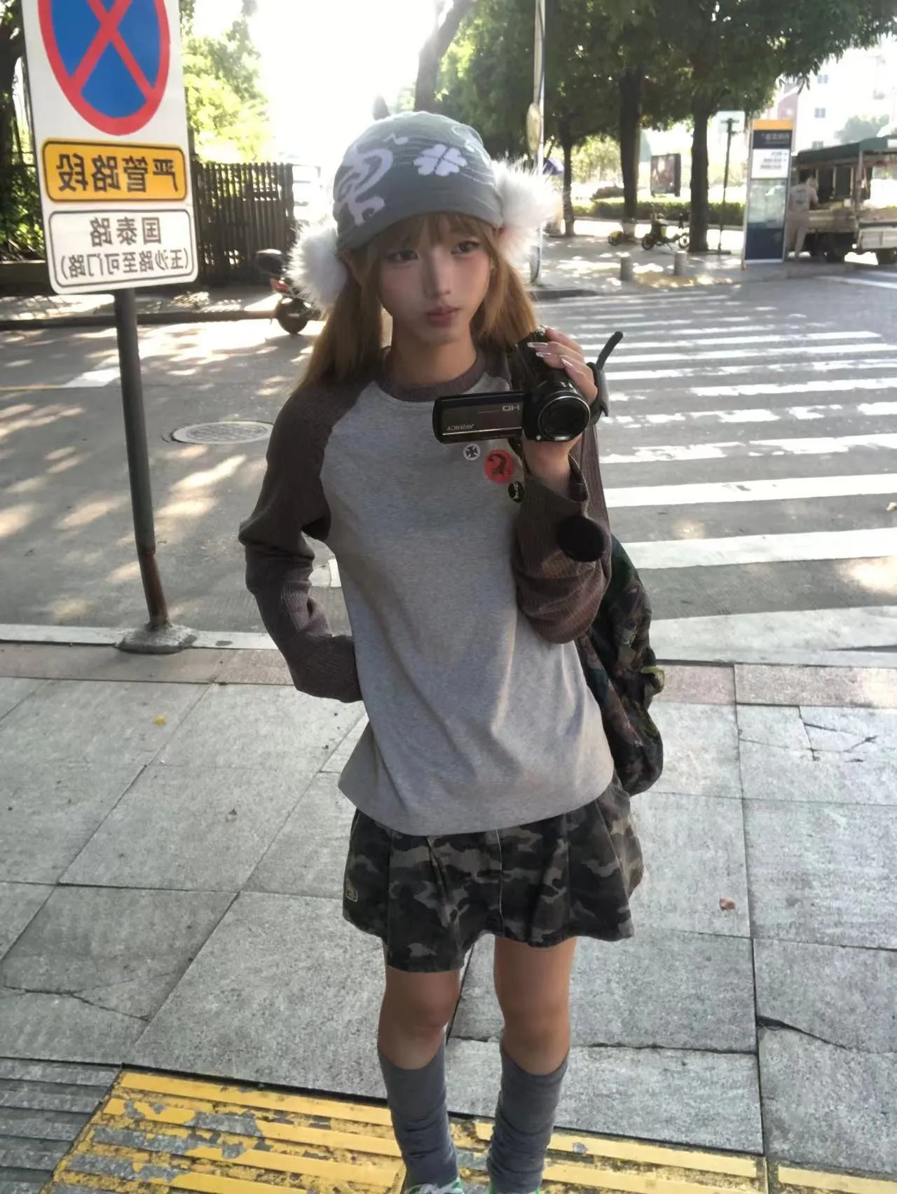 Karrram Japanese Y2k Patchwork T-shirt Vintage 2000s Style Knitted Tops 90s Harajuku Long Sleeve Ribbed T Shirt American Retro