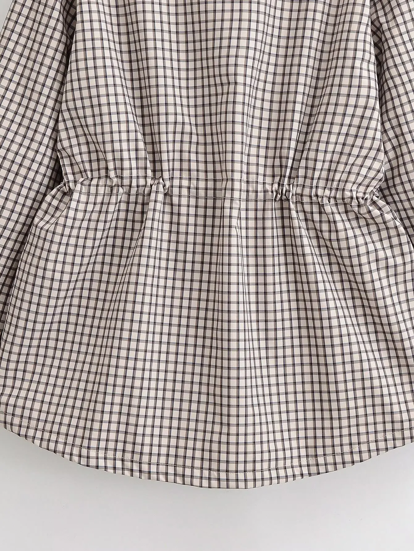 Women's Jacket 2026 Vintage Plaid Waist-Cinched Stand Collar Long Sleeve Loose Fit New Casual Street Elegant Women's Coat