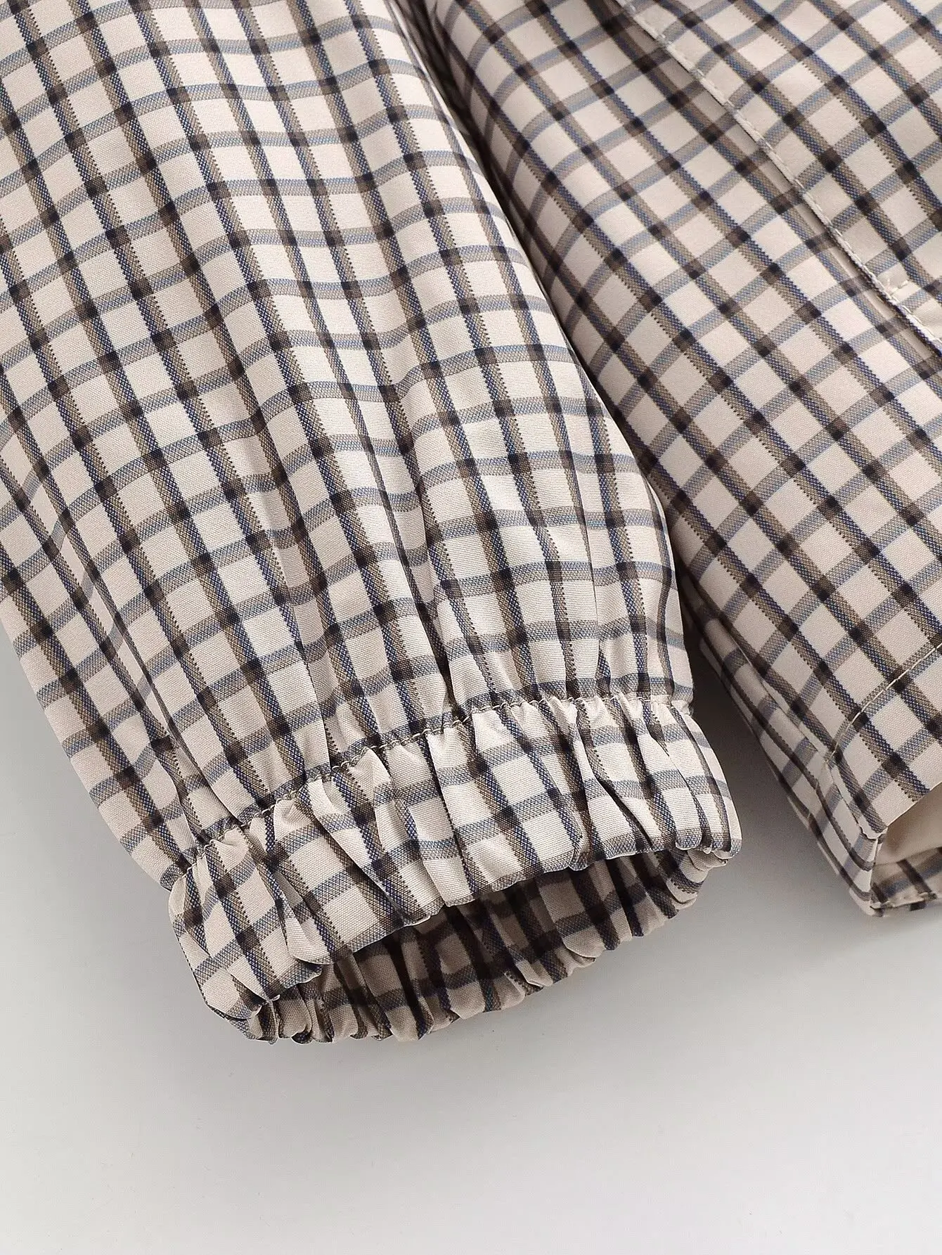 Women's Jacket 2026 Vintage Plaid Waist-Cinched Stand Collar Long Sleeve Loose Fit New Casual Street Elegant Women's Coat
