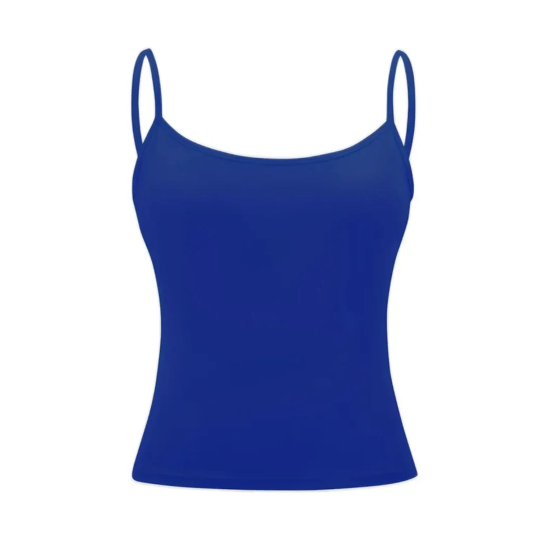 New Women Tank Top Strap Slim Top for Summer Fashion Versatile Casual Breathable Micro Elastic Fabric Sleeveless Strap Top