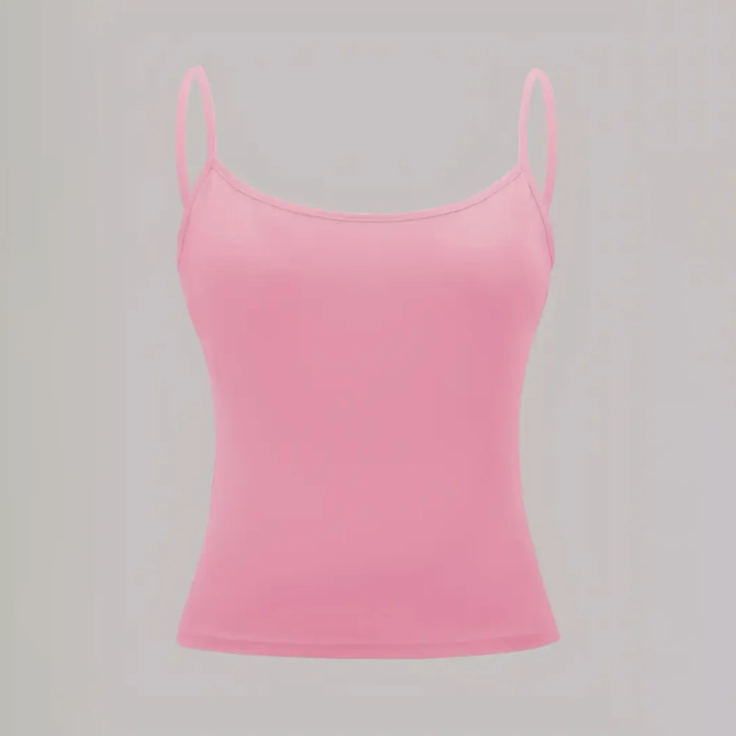 New Women Tank Top Strap Slim Top for Summer Fashion Versatile Casual Breathable Micro Elastic Fabric Sleeveless Strap Top