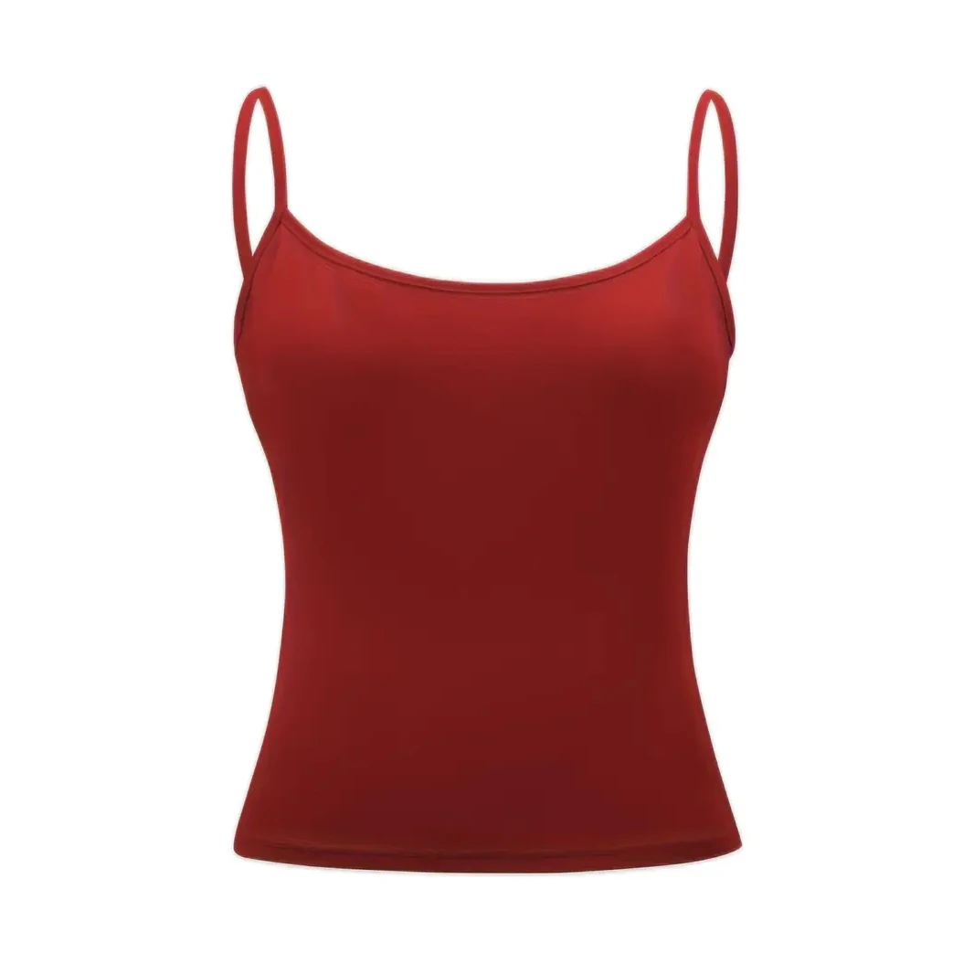New Women Tank Top Strap Slim Top for Summer Fashion Versatile Casual Breathable Micro Elastic Fabric Sleeveless Strap Top