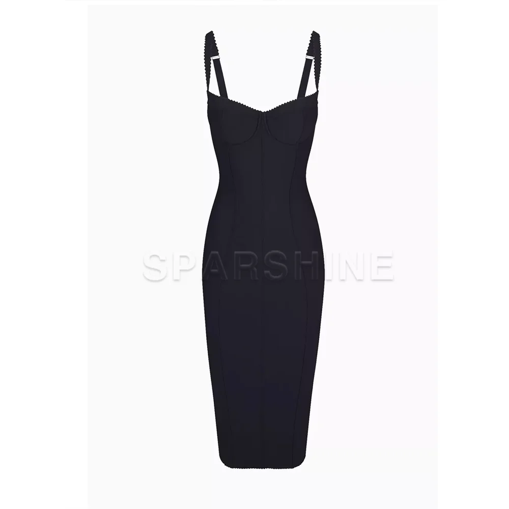 Sexy Leopard Print Dress Women's Sleeveless Fitted Stretch Bodycon Mid-Calf Dress Clubwear Evening Party Dresses