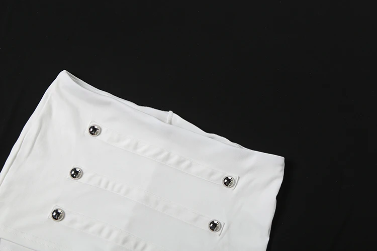 Weird Puss Double-Breasted Decoration Short Women Folds Elastic Waist High Elasticity Hottie Midnight Summer Fashion Streetwear