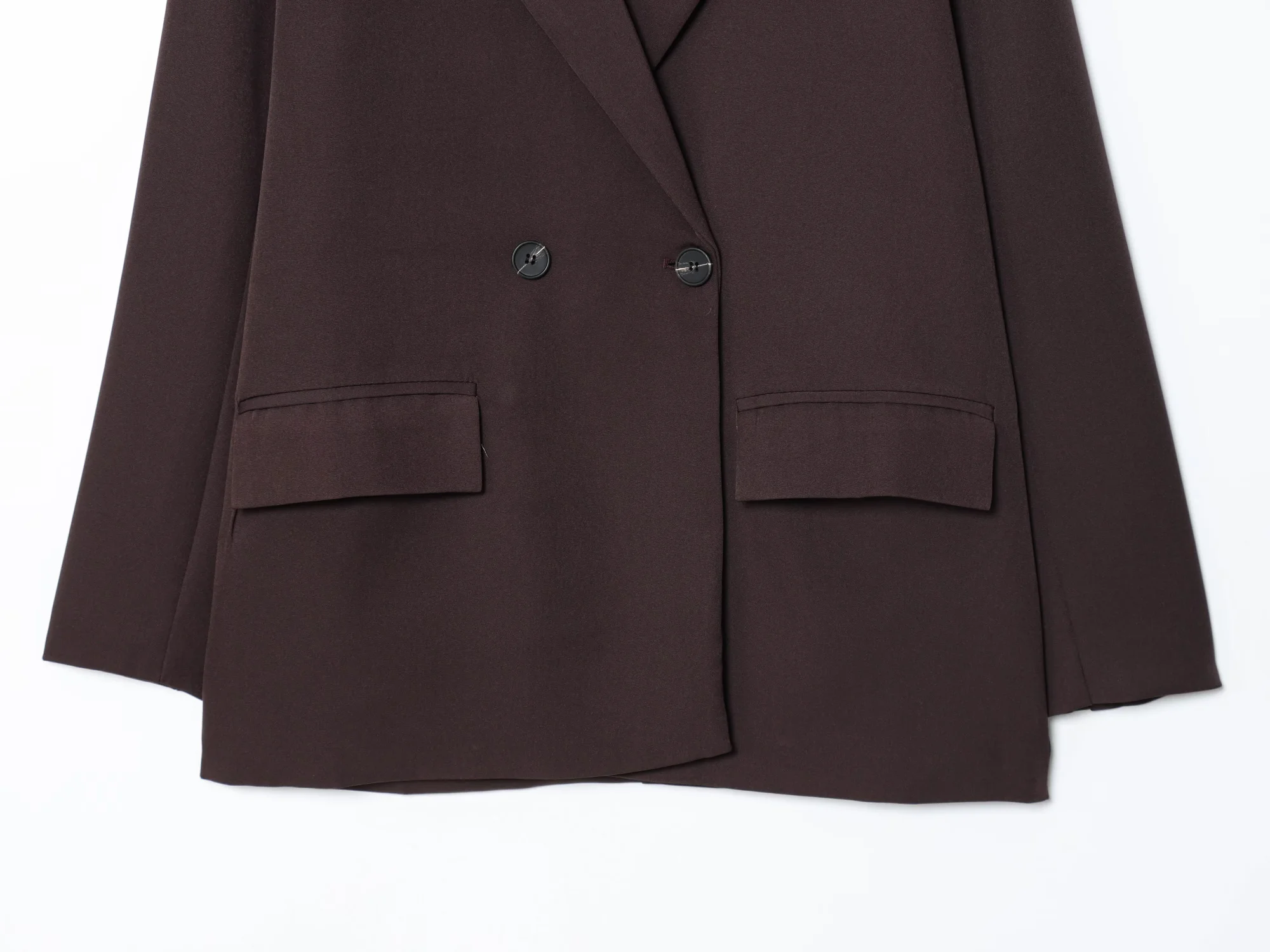 KONDALA Elegant Commute Double-breasted Blazer Women Vintage Brown Buttons Blazer 2026 Spring Summer Trendy Office Lady Blazer