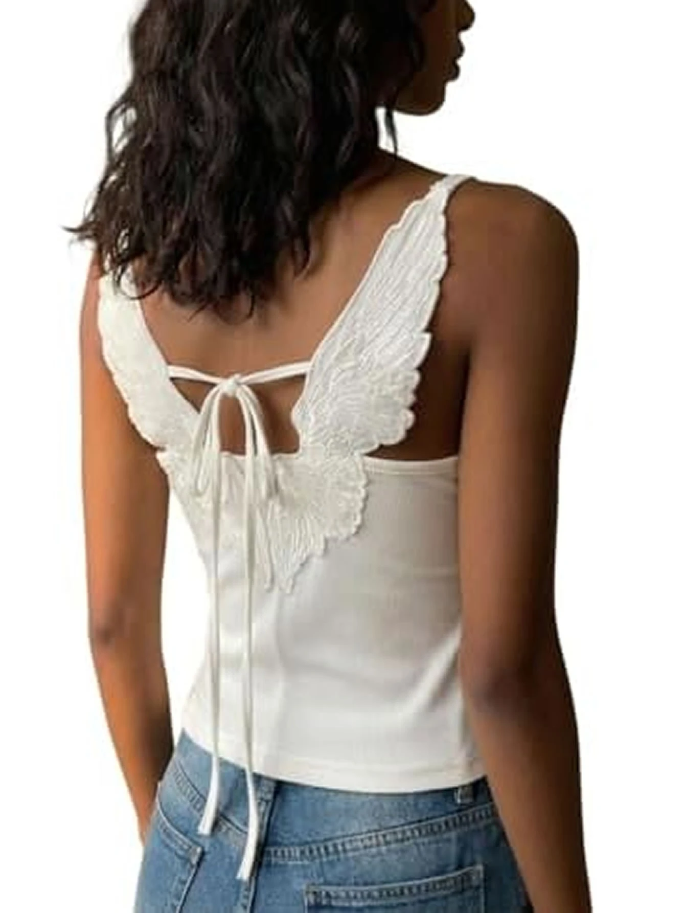 Y2k Women Summer Goth Print Sweet Tank Top Harajuku Sleeveless Crop Off Shoulder Strap Camisole Baby Tees Vest 2000s Clothes