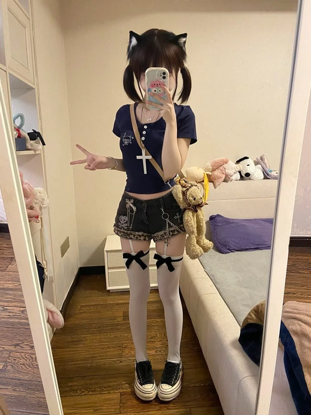 Y2k Vintage Denim Shorts Fashionable Kpop Hot Pants 2000s Women Clothes Harajuku Streetwear Chic Trendy Patchwork Jeans Shorts