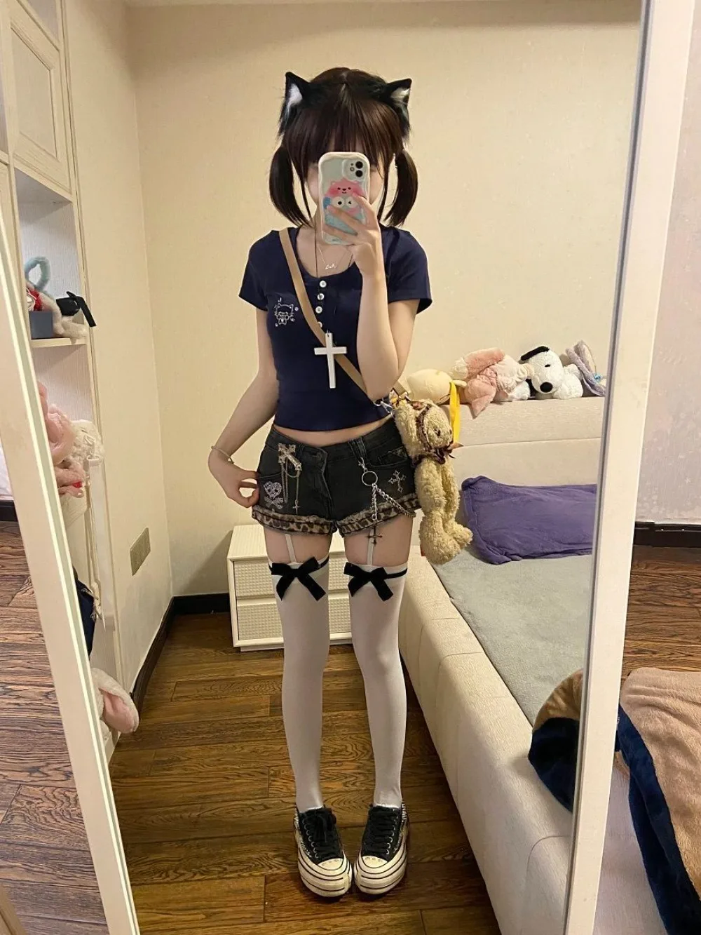 Y2k Vintage Denim Shorts Fashionable Kpop Hot Pants 2000s Women Clothes Harajuku Streetwear Chic Trendy Patchwork Jeans Shorts