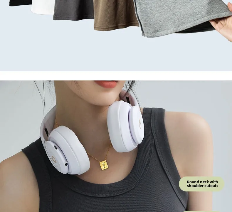 All-in-One Ribbed Camisole Women Crew Neck Built-in Bra Support Sleeveless Top for Casual Daily Wear Y2k Korean Fashion Clothing