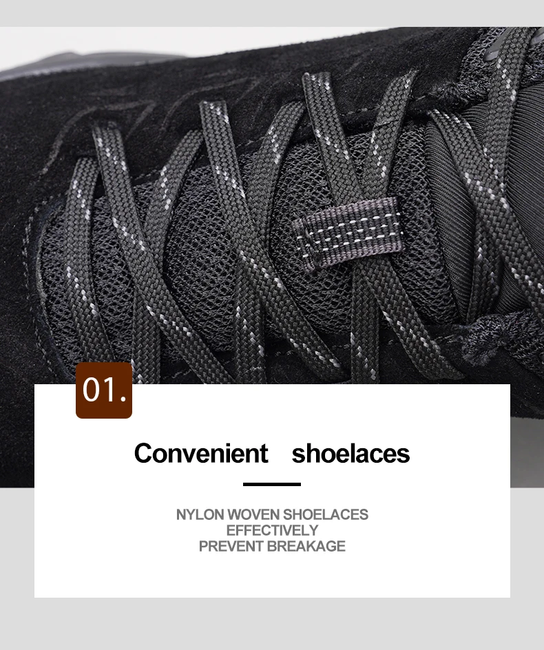 HIKEUP Hiking Shoes for Men Outdoor Sports Camping Hunting Walking Shoe Suede Genuine Leather Breathable Sneaker Non-slip