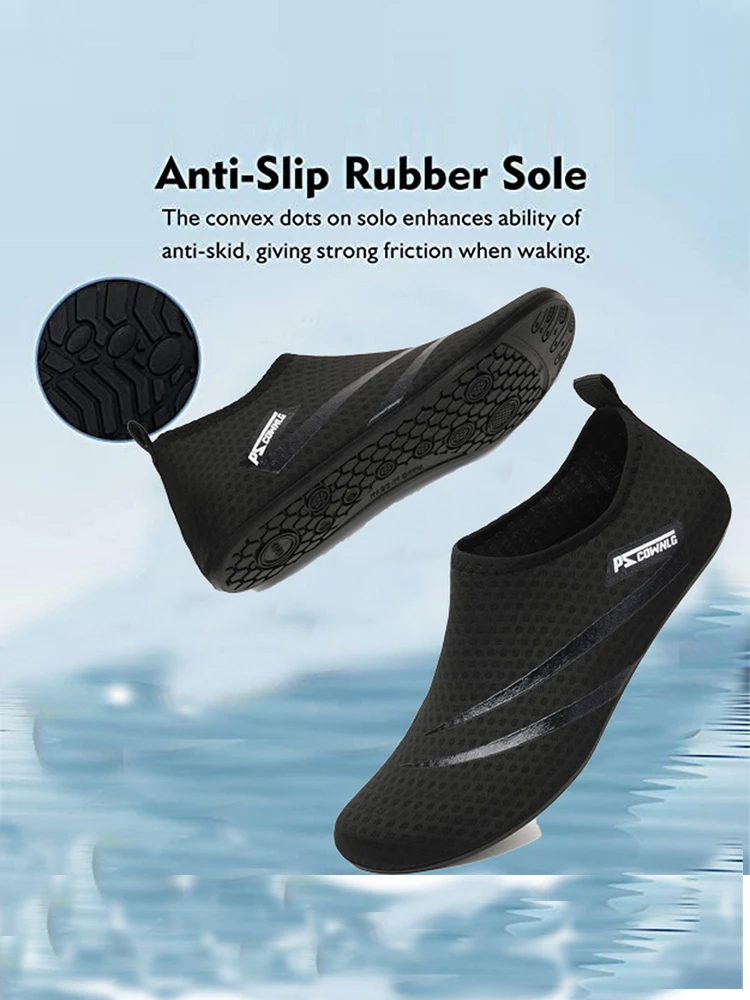 Unisex Water Shoes Soft Beach Non-Slip Aqua Shoes Quick Dry Breathable Swimming Diving Snorkeling Sneaker Socks Slipper