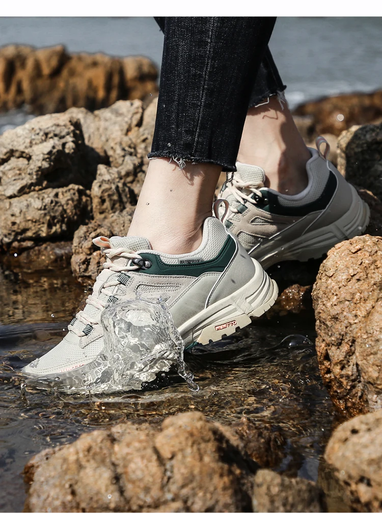 HUMTTO Waterproof Shoes for Women Outdoor Womens Hiking Shoes Luxury Designer Breathable Sports Trekking Climbing Sneakers Woman