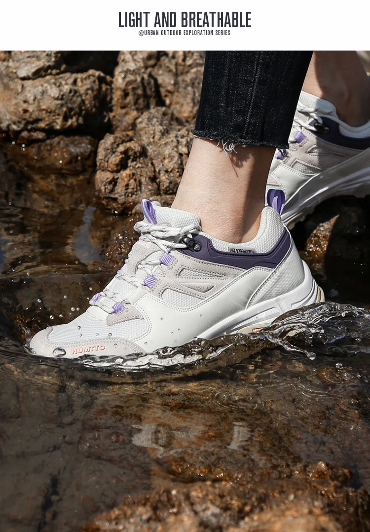 HUMTTO Waterproof Shoes for Women Outdoor Womens Hiking Shoes Luxury Designer Breathable Sports Trekking Climbing Sneakers Woman