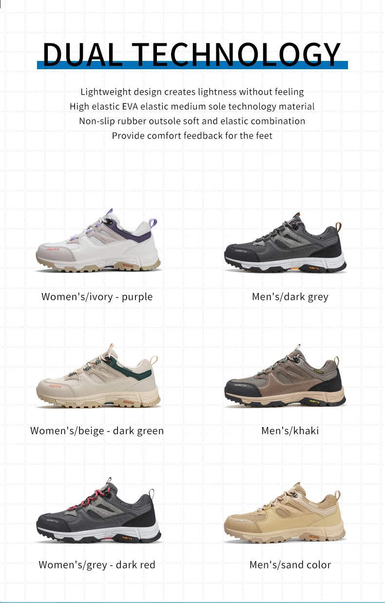 HUMTTO Waterproof Shoes for Women Outdoor Womens Hiking Shoes Luxury Designer Breathable Sports Trekking Climbing Sneakers Woman