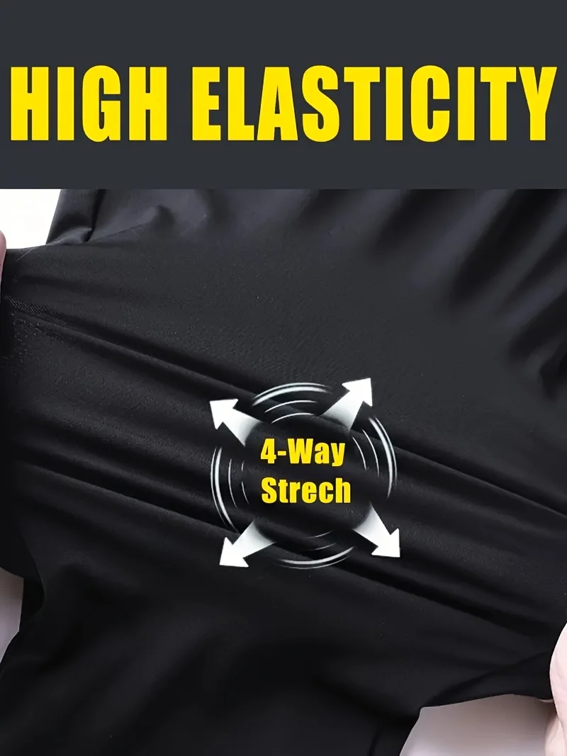 Men's Casual Pants High Elastic Fiber Drawstring Zipper Pocket Quick Dry Sports Pants Baggy Joggers Football Hiking Man Fishing
