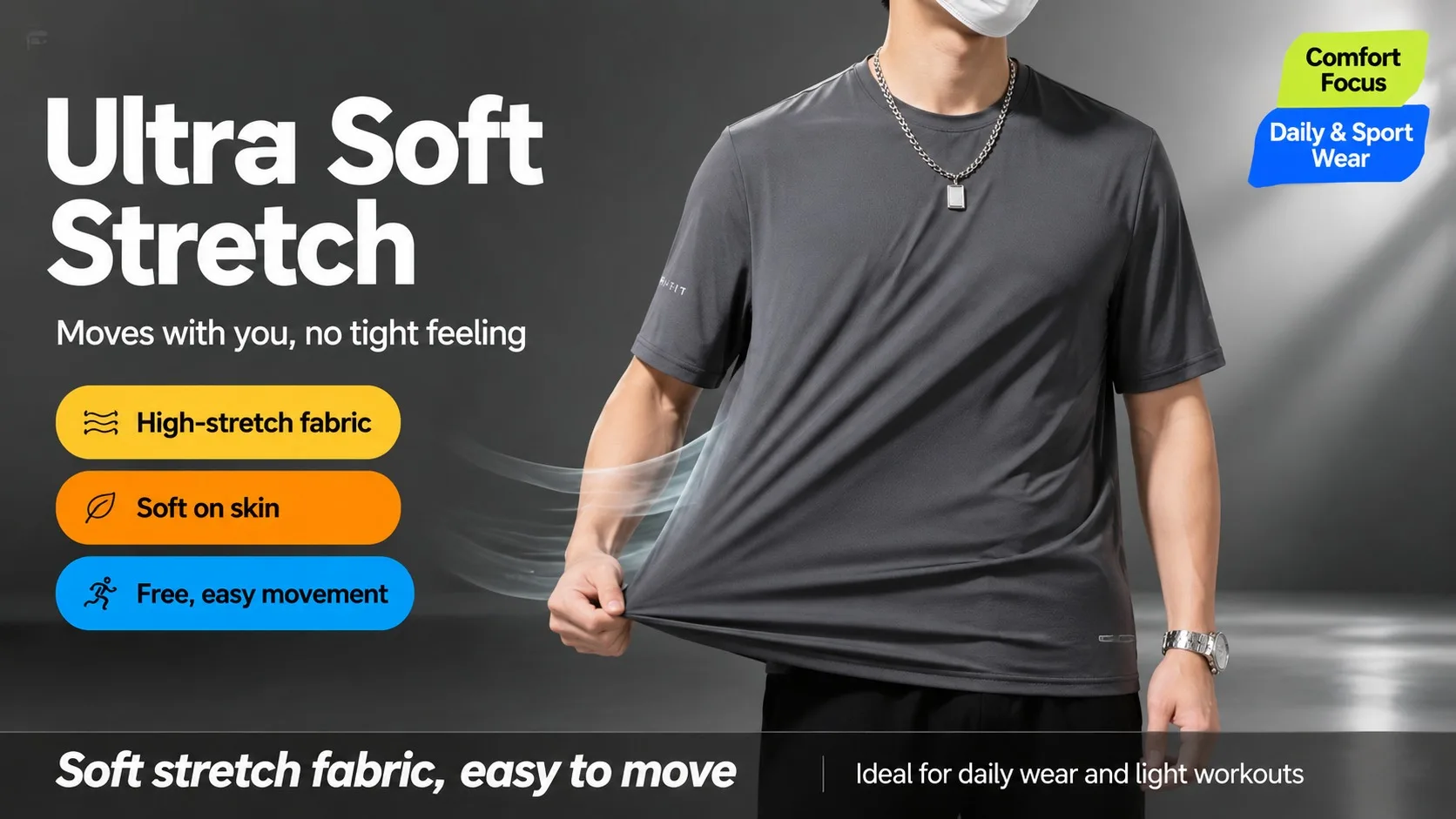 Men's Casual Pants High Elastic Fiber Drawstring Zipper Pocket Quick Dry Sports Pants Baggy Joggers Football Hiking Man Fishing