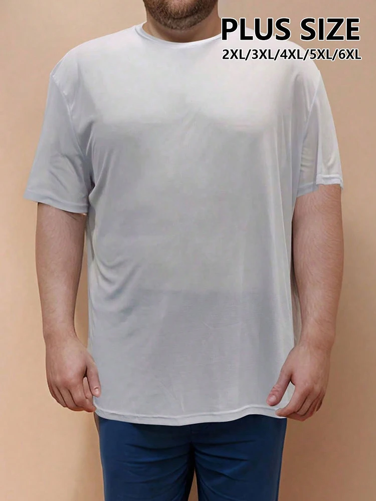 5PCS Plus T Shirt for Men's Big and Tall Shirts Men's Ultralight Quick Dry Sport T-Shirt 2XL/3XL/4XL/5XL/6XL