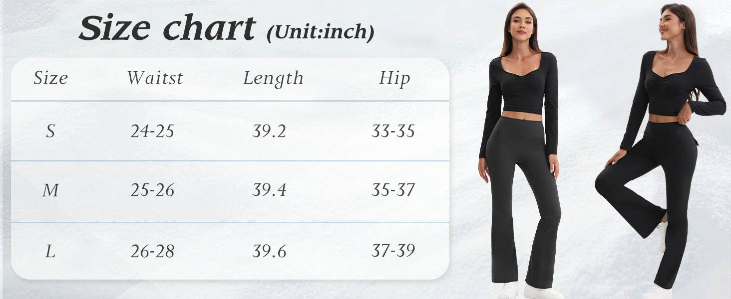 Women's High Waisted Flared Yoga Pants with Pockets Tummy Control Bootcut Leggings for Gym Fitness Casual Wear