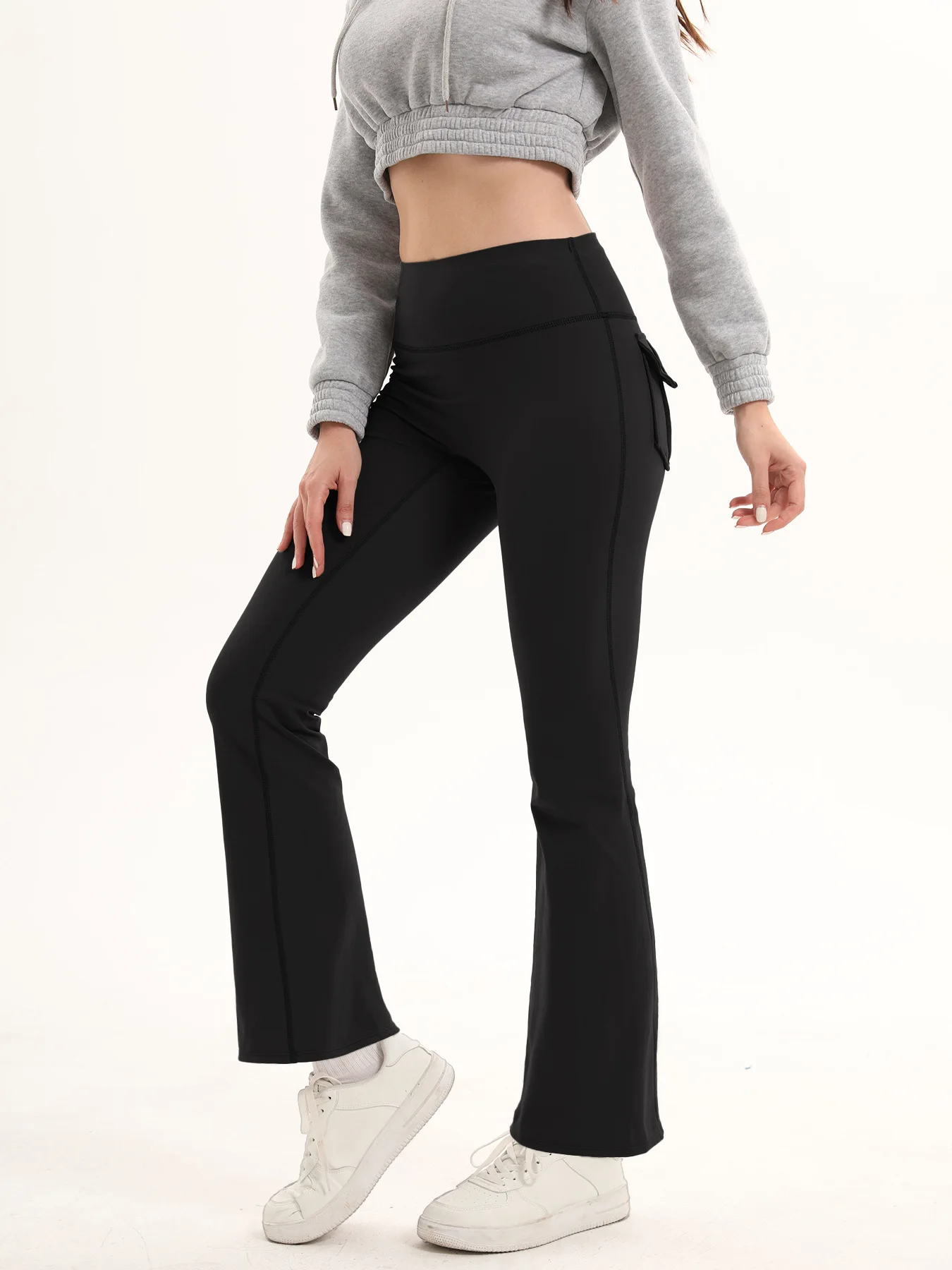 Women's High Waisted Flared Yoga Pants with Pockets Tummy Control Bootcut Leggings for Gym Fitness Casual Wear
