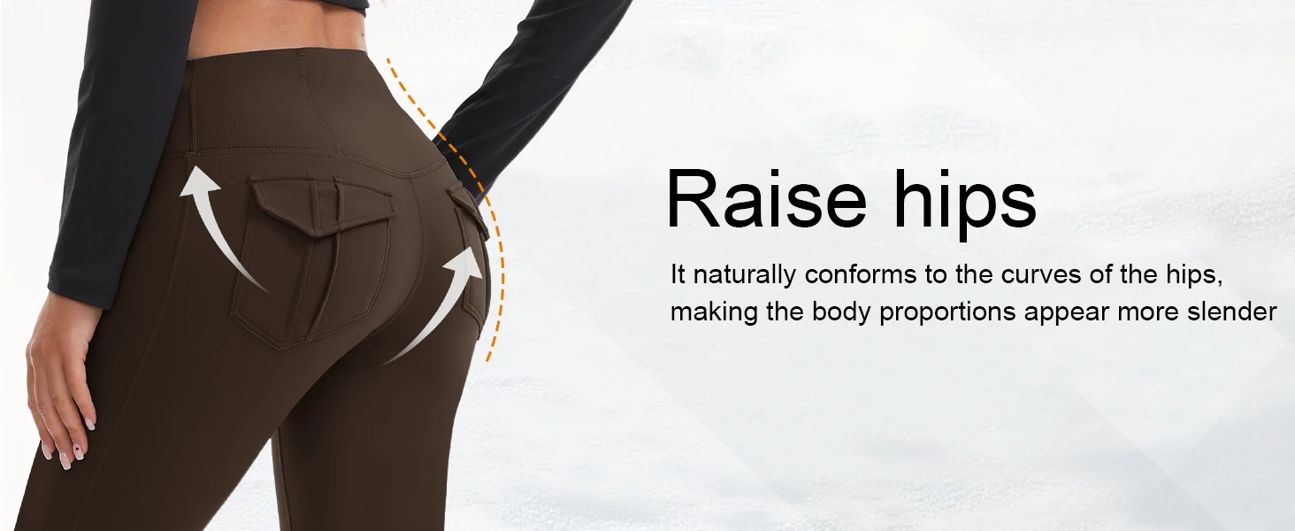 Women's High Waisted Flared Yoga Pants with Pockets Tummy Control Bootcut Leggings for Gym Fitness Casual Wear