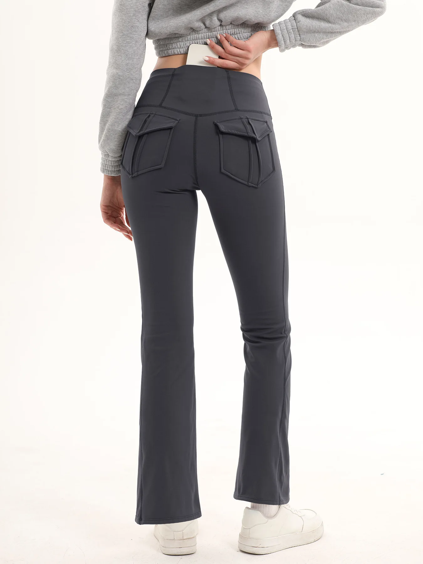 Women's High Waisted Flared Yoga Pants with Pockets Tummy Control Bootcut Leggings for Gym Fitness Casual Wear