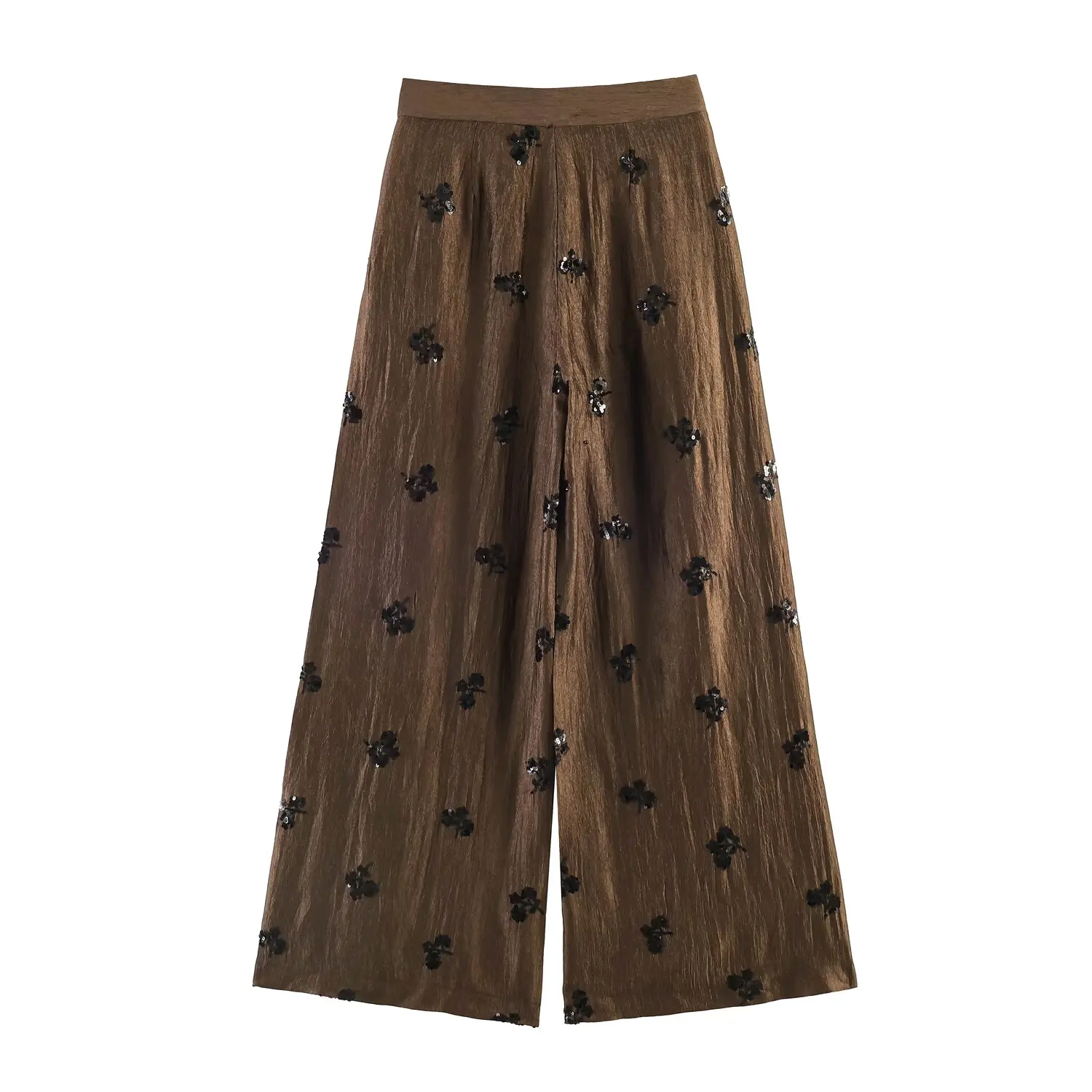 Women Elegant Bead Embroidered Pants Set KONDALA 2026 Summer Trendy Halter Vest,Wide-Leg Pants Lady High Street Holiday Pant Set