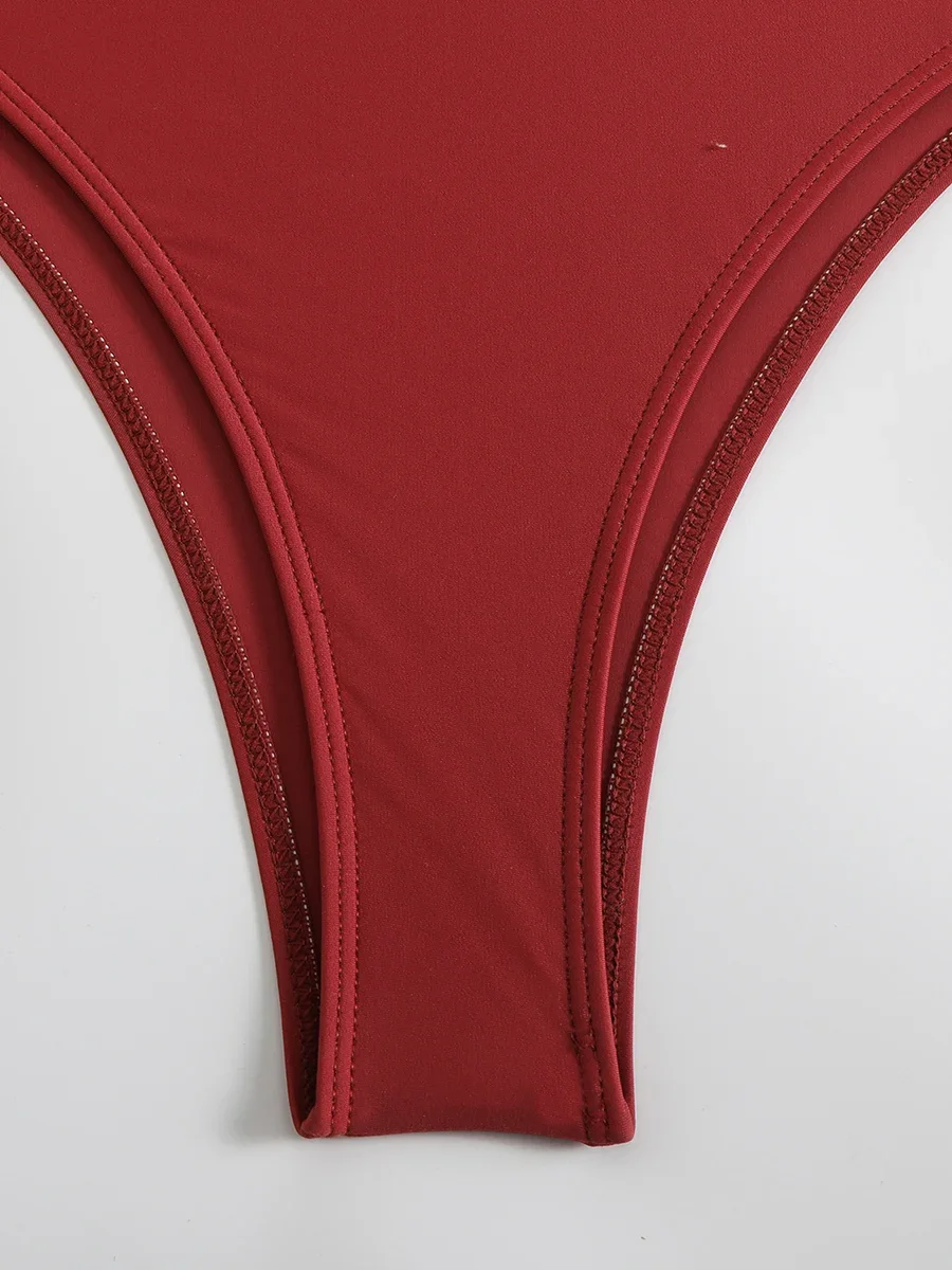 Sexy Halter Top Bikinis Bandeau Swimwear One Piece Women Swimsuit 2025 Female Bath Bathing Suit Swimming for Beach Wear Monokini