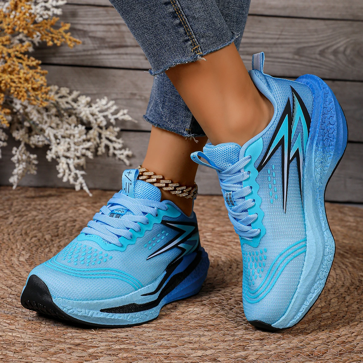 Men Breathable Carbon Plate Running Shoes Lightweight Elastic Marathon Sneakers Anti Slip Sport Training Athletic Shoe for Women