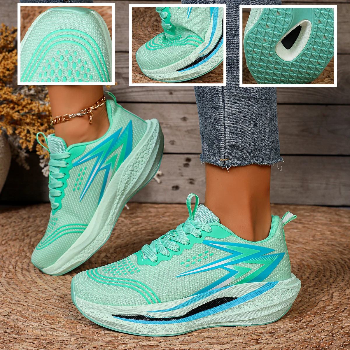 Men Breathable Carbon Plate Running Shoes Lightweight Elastic Marathon Sneakers Anti Slip Sport Training Athletic Shoe for Women