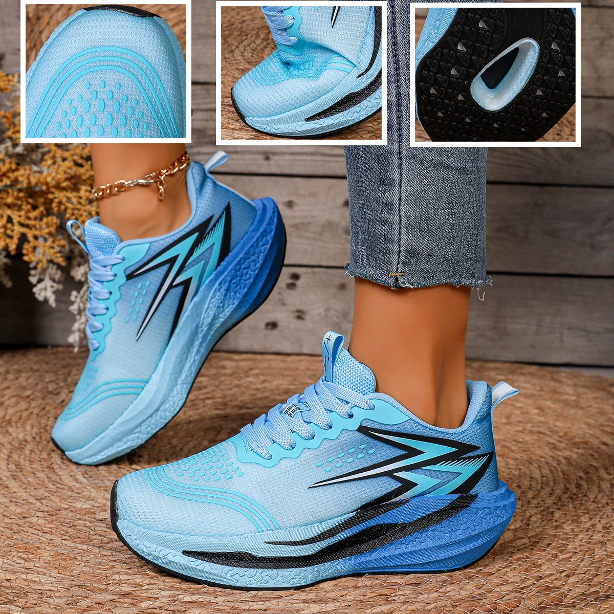Men Breathable Carbon Plate Running Shoes Lightweight Elastic Marathon Sneakers Anti Slip Sport Training Athletic Shoe for Women