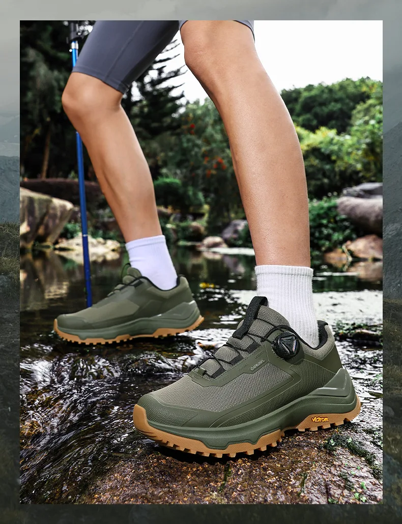 2026 New Men's Outdoor Sports Shoes Lightweight Breathable Anti-slip Wear-resistant Shock-absorbing Rotation Buckle Camping H...