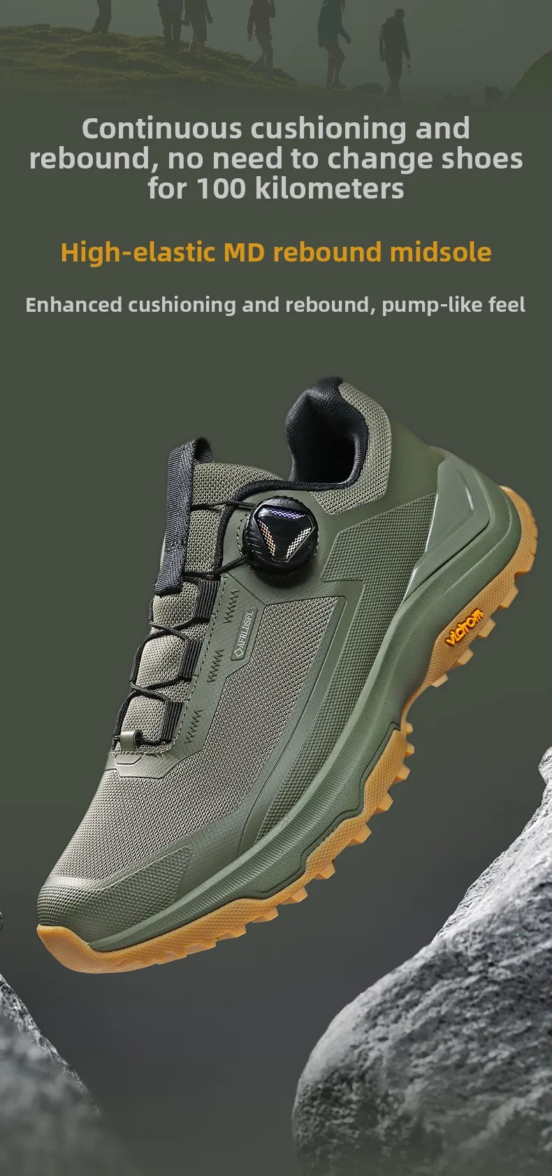 2026 New Men's Outdoor Sports Shoes Lightweight Breathable Anti-slip Wear-resistant Shock-absorbing Rotation Buckle Camping H...