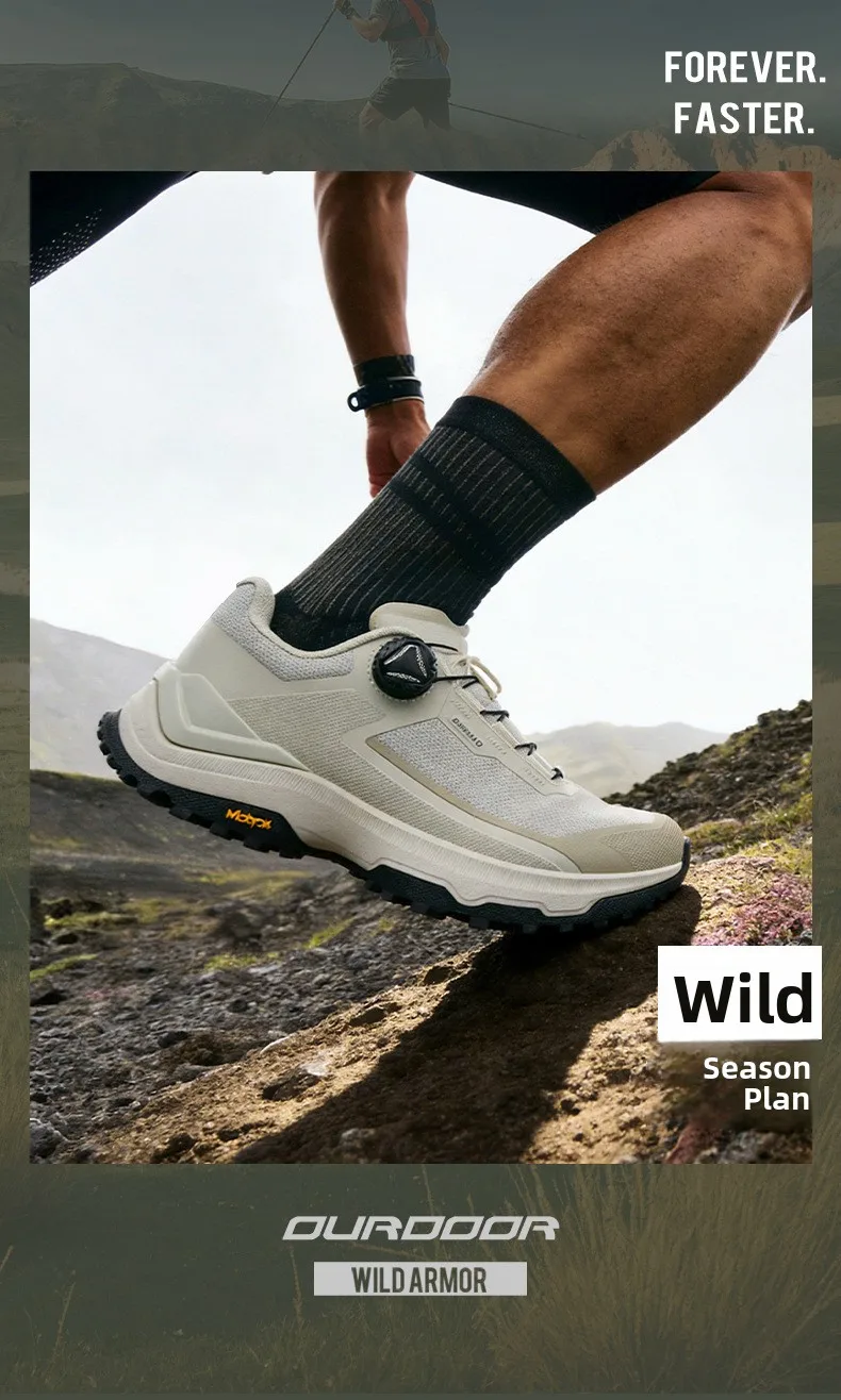 2026 New Men's Outdoor Sports Shoes Lightweight Breathable Anti-slip Wear-resistant Shock-absorbing Rotation Buckle Camping H...
