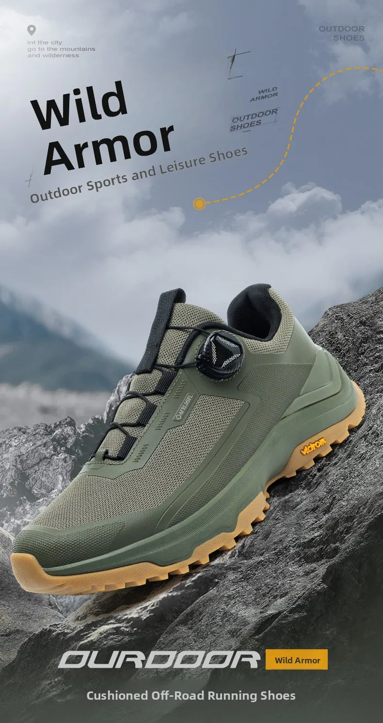 2026 New Men's Outdoor Sports Shoes Lightweight Breathable Anti-slip Wear-resistant Shock-absorbing Rotation Buckle Camping H...