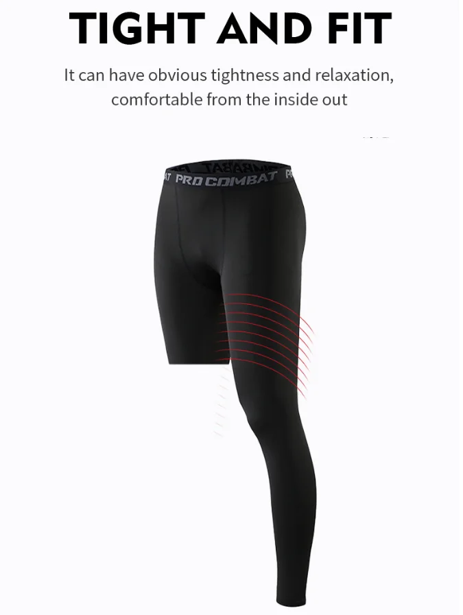 Men Compression Leggings Gym Sports Running Tights Quick Dry Elastic One Leg Ninth Pants Basketball Jogging Male Sportswear