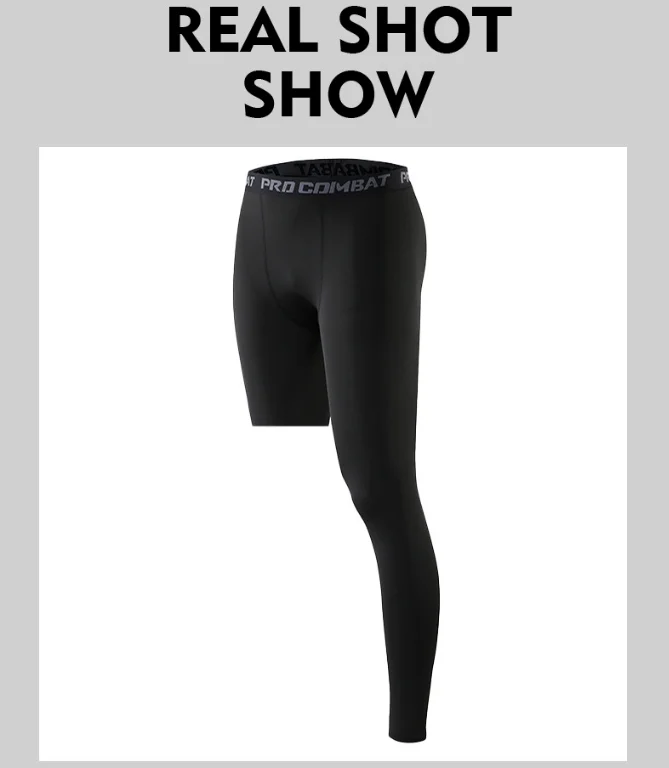 Men Compression Leggings Gym Sports Running Tights Quick Dry Elastic One Leg Ninth Pants Basketball Jogging Male Sportswear