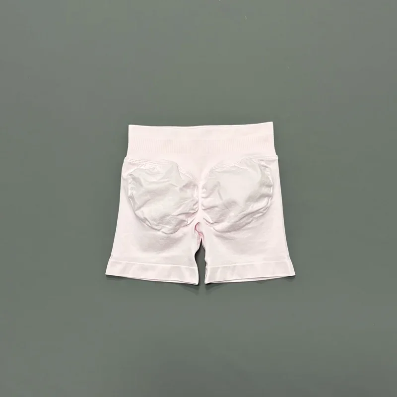 HISTELLO Sports Shorts Low Waist Solid Color Seamless Butt Lifting High Stretch Breathable Yoga Gym Fitness Workout Shorts