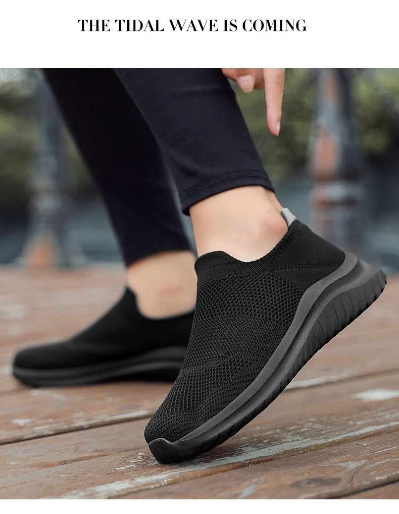 Men Running Walking Knit Shoes Fashion Casual Men Sneakers Breathable Sport Athletic Gym Lightweight Running Shoes