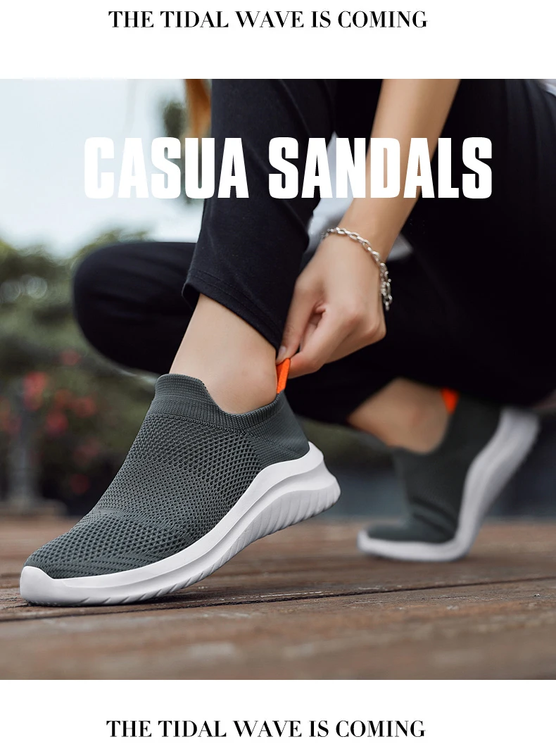 Men Running Walking Knit Shoes Fashion Casual Men Sneakers Breathable Sport Athletic Gym Lightweight Running Shoes