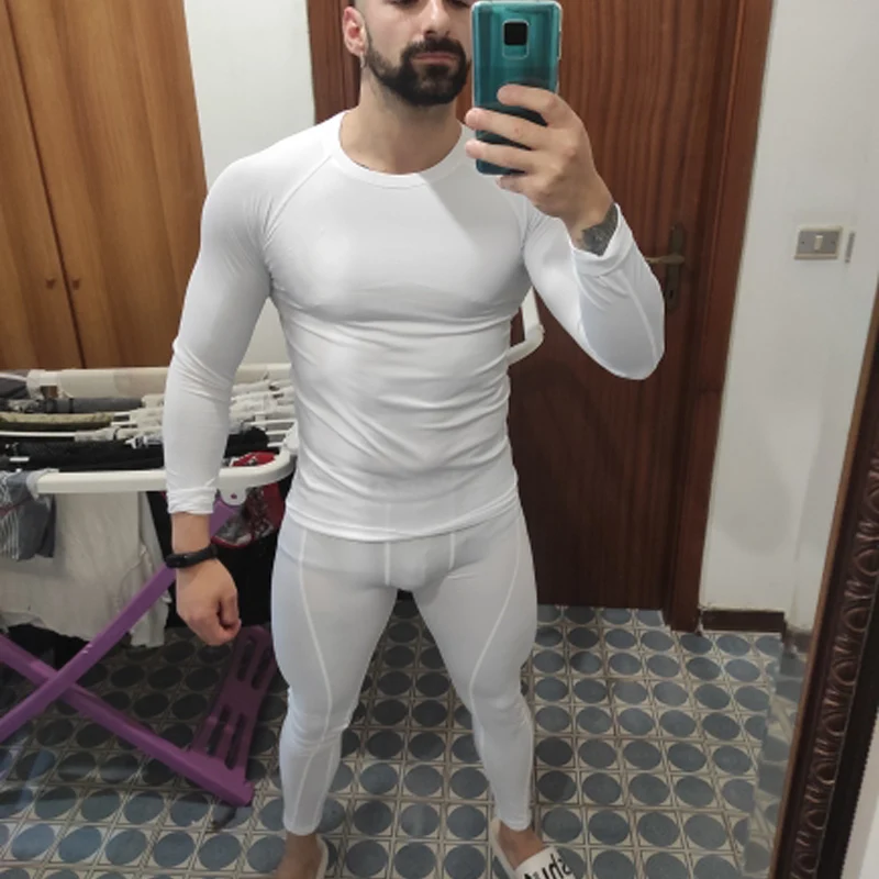 Men's Running Set Gym Jogging Thermo underwear xxxxl Second skin Compression Fitness MMA rashgard Male Quick dry Track suit