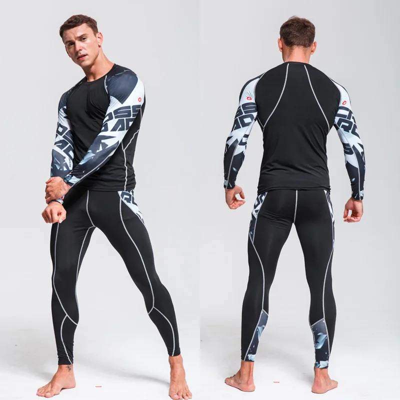 Men's Running Set Gym Jogging Thermo underwear xxxxl Second skin Compression Fitness MMA rashgard Male Quick dry Track suit