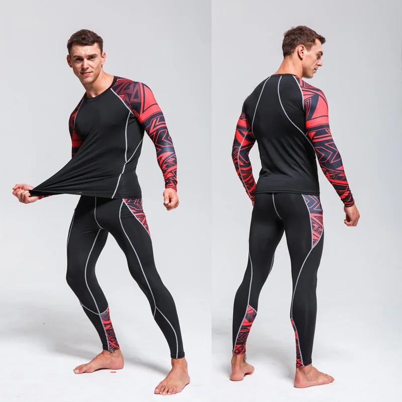 Men's Running Set Gym Jogging Thermo underwear xxxxl Second skin Compression Fitness MMA rashgard Male Quick dry Track suit