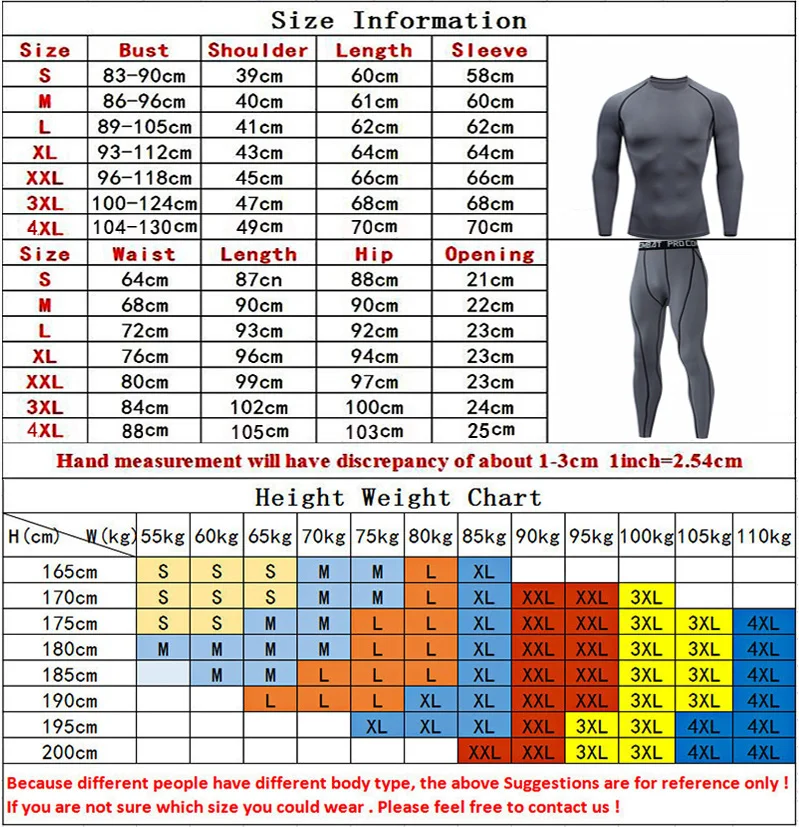Men's Running Set Gym Jogging Thermo underwear xxxxl Second skin Compression Fitness MMA rashgard Male Quick dry Track suit