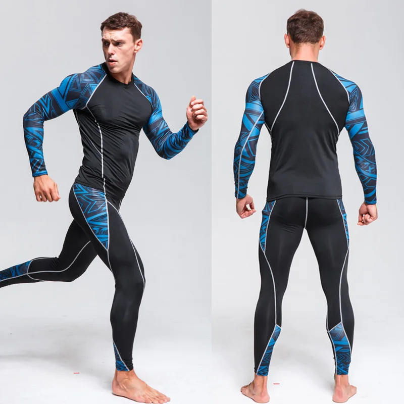 Men's Running Set Gym Jogging Thermo underwear xxxxl Second skin Compression Fitness MMA rashgard Male Quick dry Track suit