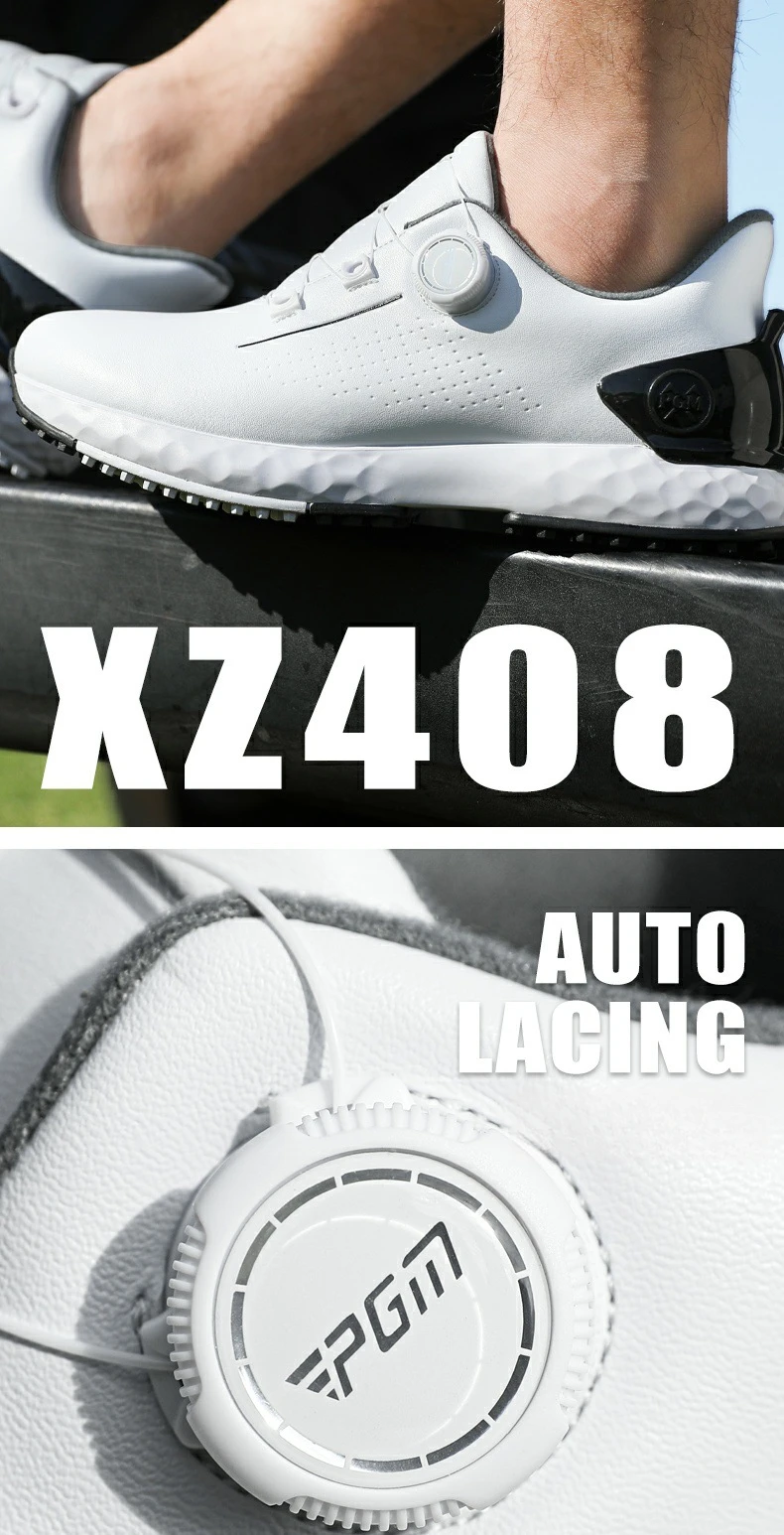 PGM Men's Golf Shoes Sneakers Comfortable Cushioning Knob Lace Waterproof and Anti Slip Height Increase XZ408