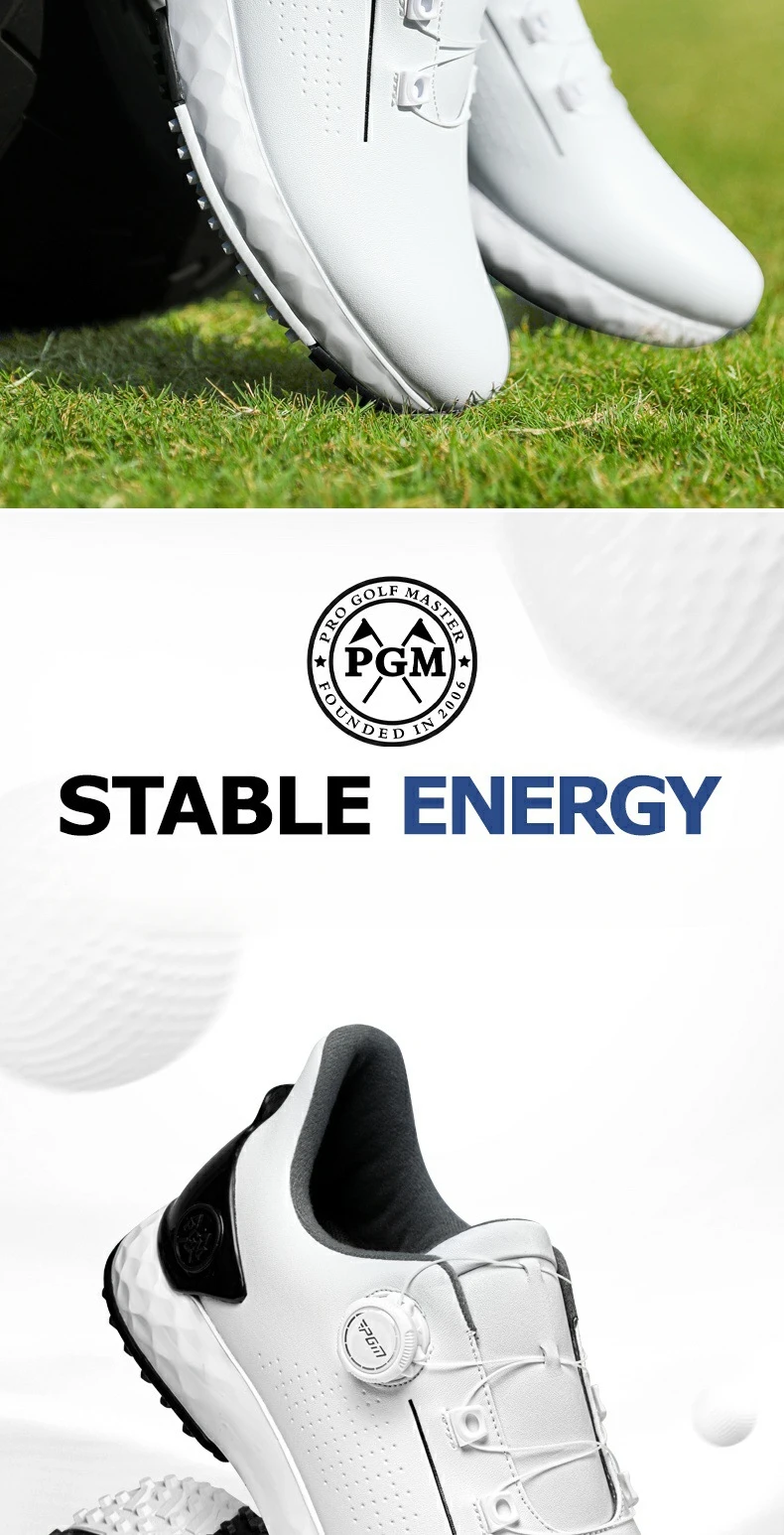 PGM Men's Golf Shoes Sneakers Comfortable Cushioning Knob Lace Waterproof and Anti Slip Height Increase XZ408