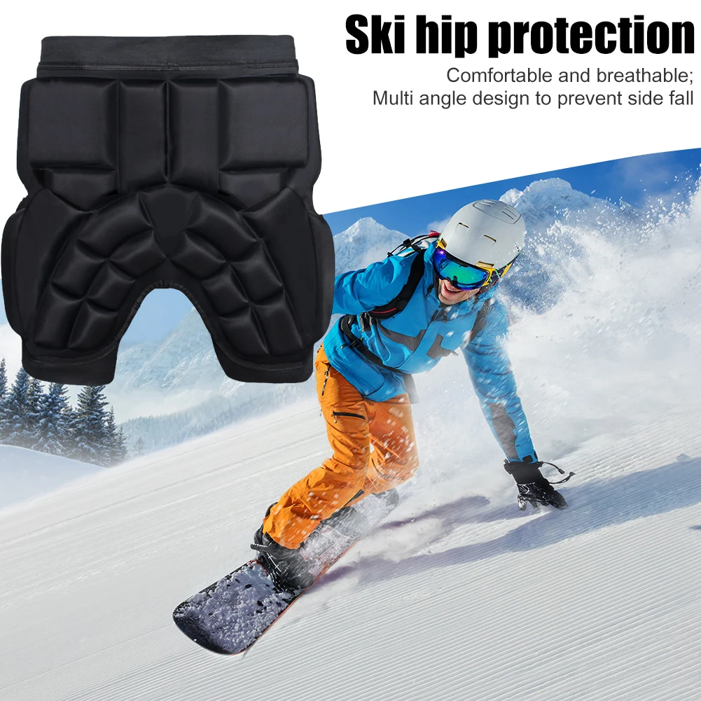Unisex Hip Padded Shorts EVA Protective Guard Pad Anti-Fall Thickened Hip Protector Adjustable for Adults Kids Skate Ski