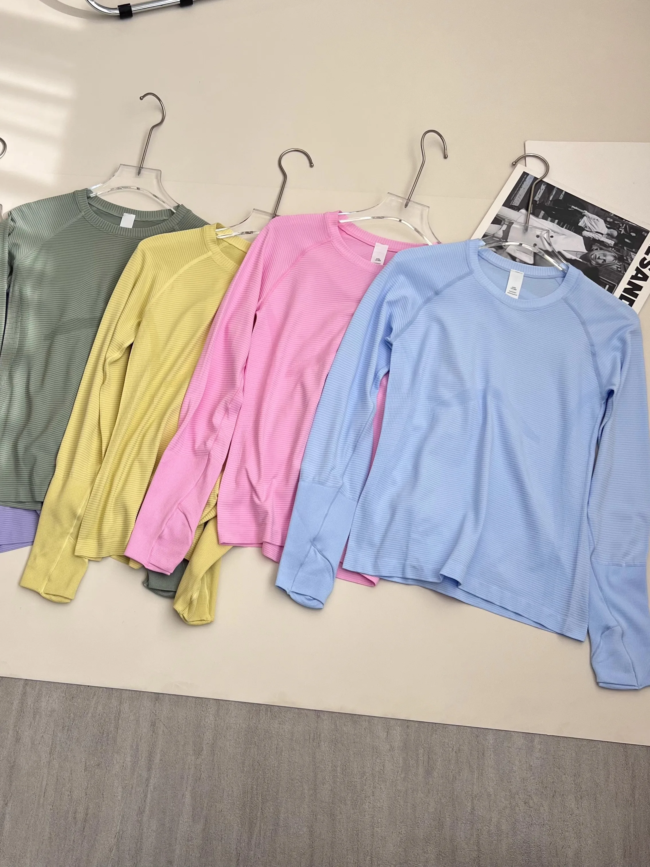 New Long Sleeve Yoga Shirt Top Women's Tight Fitness Wear Gym Clothes Sports Blouses Running Training Workout Pilates Yoga Shirt