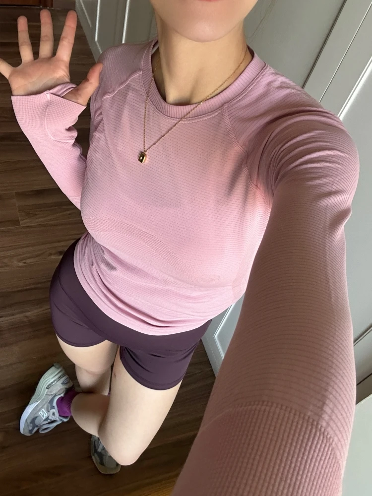 New Long Sleeve Yoga Shirt Top Women's Tight Fitness Wear Gym Clothes Sports Blouses Running Training Workout Pilates Yoga Shirt